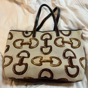 Gucci Horsebit Canvas Tote